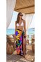 Miami Pop Patterned Tie-Up Slit Pareo Beach Skirt Bikini Top Beachwear Summer Beachwear 150X95 Cm;