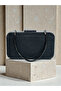 Black Laser Queen Pattern Women's Evening Dress Bag with Black Stone Handle Detail for Wedding Engagement Graduation - 5