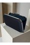 Black Z.A.R.A Satin Women's Evening Dress Bag with Black Stone Handle Detail for Wedding Engagement Graduation - 8