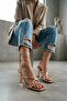 Duna Gold Ribbed Ankle Wrap (8 cm Heel) Daily Use Shoes - 5