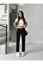 Black High Waist Front Stone Decorated Mom Jeans Denim Pants - 2