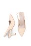 Stella Serena Women's Open Back Pointed Toe Thin Heeled Shoes 0012112 Beige - 5