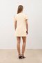 Ecru Pleated Short Women's Dress - 4
