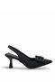 Alya Clara Women's Open Back Pointed Toe Thin Heeled Shoes 0012113 Black - 4