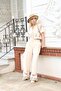 Embroidered Cepken Linen Suit with Tie Detail - 6