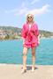 Pink Set with Tie-Dye Detail Shorts - 2