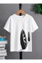 Unisex Oversize T-Shirt Tires Printed 100% Cotton T-Shirt Comfortable Fit