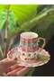 Brenda Gül Kurusu Hand Painted 6-Person Turkish Coffee Cup Set - 90 ml - 6