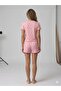 Summer Knitted Pink Pineapple Patterned Women's Shorts Set - 5