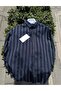 Men's Three Stripes Linen Oversize Relaxed Fit Long Sleeve Summer Shirt - 2