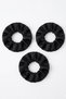 Women's Set of 3 Black Satin Elastic Hair Clips Stylish Scrunchie Hair Clips - 3