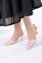 Juene Beige Women's Heeled Shoes - 4
