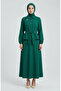 Striped Brooch Belted Double Suit 0280-03 Emerald Green - 2