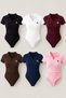 Rider Brown Polo Collar Ribbed Lycra Embroidered Premium Drawstring Bodysuit - 7