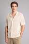 100% Cotton Relax Fit Openwork Short Sleeve Polo Ecru Knitwear T-Shirt G8307Ax26Sm