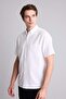 100% Cotton Regular Fit Polo Collar Short Sleeve White Shirt H5860Ax26Sm