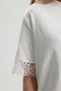 White Sleeveless Tshirt with Lace Detail - 7