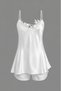 Maison Bride Étoile Shorts Set - Ecru Satin Shorts Set, Bridal Shorts Nightgown Set - 3