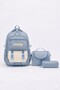 Licensed Twill Fabric Niss Model Blue School Backpack, Thermal Lunch Bag and Pen Holder