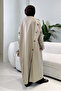 Dima Trench Coat with Back Button Detail - Beige - 4