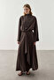 Front-Piece Tencel Dress Brown - 6