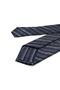 Navy Blue Striped Glitter Silk Tie İk2416 - 2
