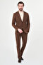 Textured Slim Fit Mono Collar Men's Jacket with Pocket Brown - 41500.26Y - 3