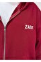 Thin Fabric Embroidered Oversize Premium Zip Hoodie - 2