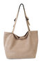Genuine Suede Leather Double Handle Wide Women's Shoulder Bag YC012035HSD - 3