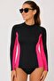 Women's Black Long Sleeve Single Top Quick-Drying Swimsuit/ Protects from Sun and Uv Rays. - 3