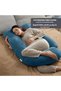 ® G Shaped Full Body Maternity Pillow 57 inch with Removable Velvet Cover for Pregnant Women, Teal - 5
