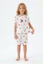 Girls strawberry and ice cream print 100% cotton short sleeve shorts pajama set - 3