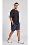 Navy Blue Parachute Fabric (Woven) Shorts with Back Pockets and Zipper Bermuda - 6