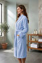 Shawl Collar Women's Bathrobe |   Soft Textured Belted Pocket Bag - 2
