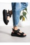 Puckey Black Women's Sandals - 4