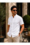 Slim Fit Kısakol Hakimyaka Linen Summer Men's Shirt - 2