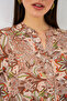 Women's Patterned Long Hijab Dress 1155 - Milky Brown - 5