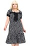 Square Neck Watermelon Sleeve Etegi Ruffle Bow Detail Floral Plus Size Dress - 3