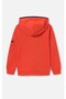 Boy's Cotton Hooded Jacket with Zipper and Side Pockets, Ages 10-16 Orange - 2