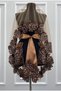 Brown Vip Luxury Bridal Veil Set, Appliqued Henna Night Veil Cover 6 Piece Set - 3
