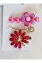 Brooch - Set of 3 Red Flower Brooches - 5