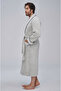 Men's Shawl Collar Plaid Jacquard Bamboo Cotton Soft Absorbent Luxury Bathrobe - 3