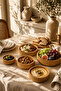 Set of 3 Round Bamboo Presentation Plates, Breakfast Snack Plate, Decorative Serving Plate