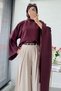 Premium Bat Sleeve Asymmetrical Modal Blouse – Burgundy - 6