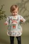 Unisex baby feeding and activity bib with deer pattern, liquid-proof, long sleeve, 6-24 months