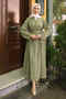 Khaki Buttoned Dress with Waist Tie - 2