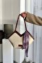 Seven Zippered Scarf Hand and Shoulder Bag (Scarf Color May Vary) - 2
