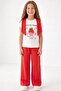 Girl's Strawberry Printed Wide-Legged Suit - 2