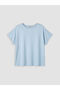Two Mt Shop Quality Soulife Blue Combed Cotton Plain Loose & Baggy Short Sleeve Women's T-Shirt - 5