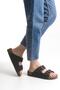 Madrid Unisex Orthopedic Sole Slippers with Double Strap Buckle, Daily Comfortable Outdoor Slippers, Cork Sole, Black - 4